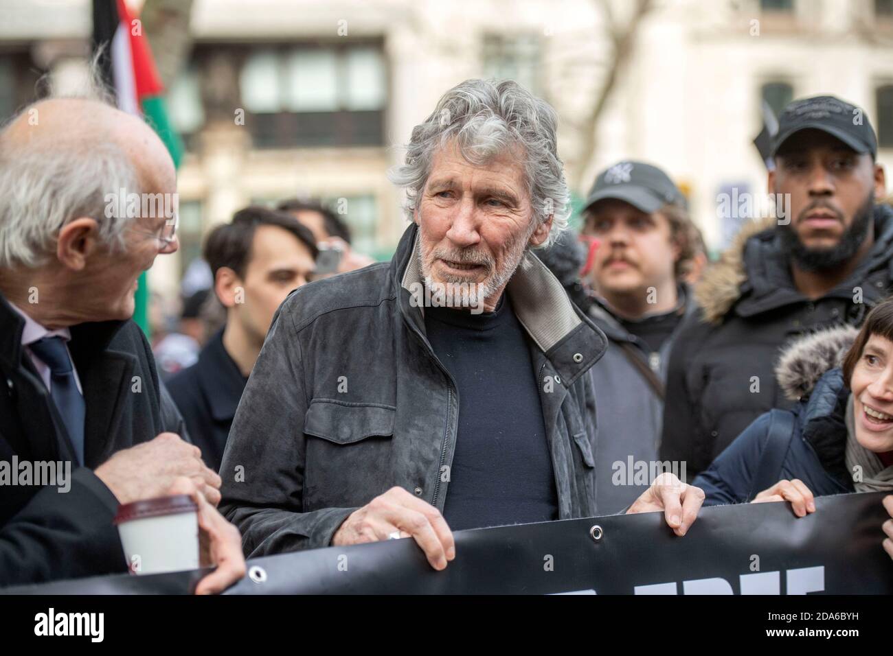 Roger Waters, the English musician and singer/songwriter pictured in central London in Feb 2020. Stock Photo