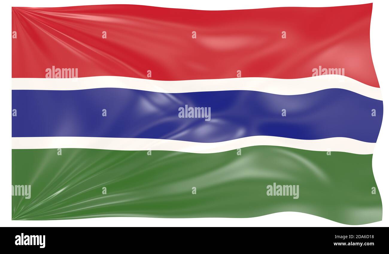 Gambia 3d waving flag hi-res stock photography and images - Alamy