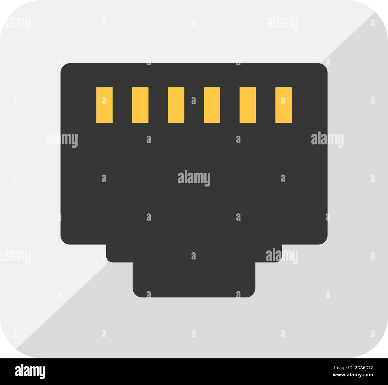 Lan cable connector (plug) vector icon illustration Stock Vector