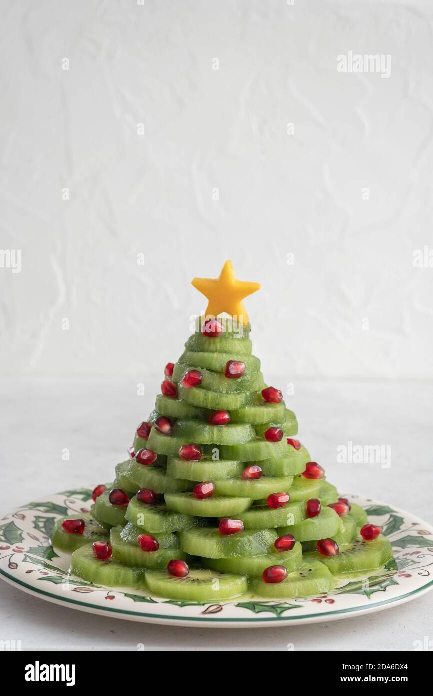 Christmas tree fruit salad Stock Photo Alamy