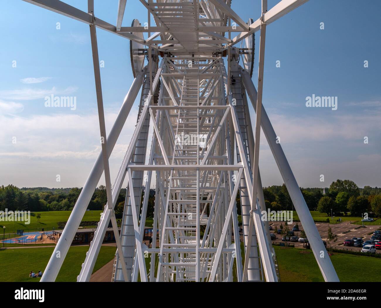 The WowMK Observation Wheel at Willen Lake in Milton Keynes Stock Photo