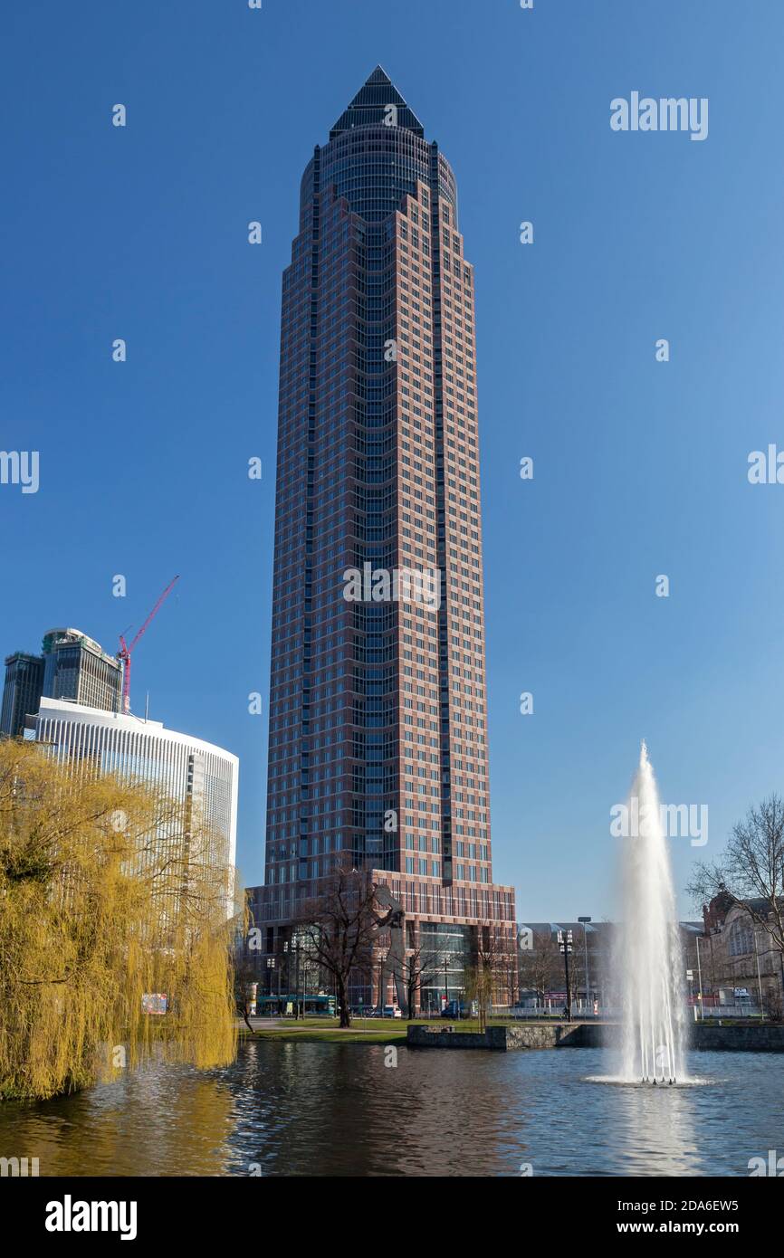 geography / travel, Germany, Hesse, Frankfurt on the Main, fair tower in Frankfurt on the Main, Westen, Additional-Rights-Clearance-Info-Not-Available Stock Photo