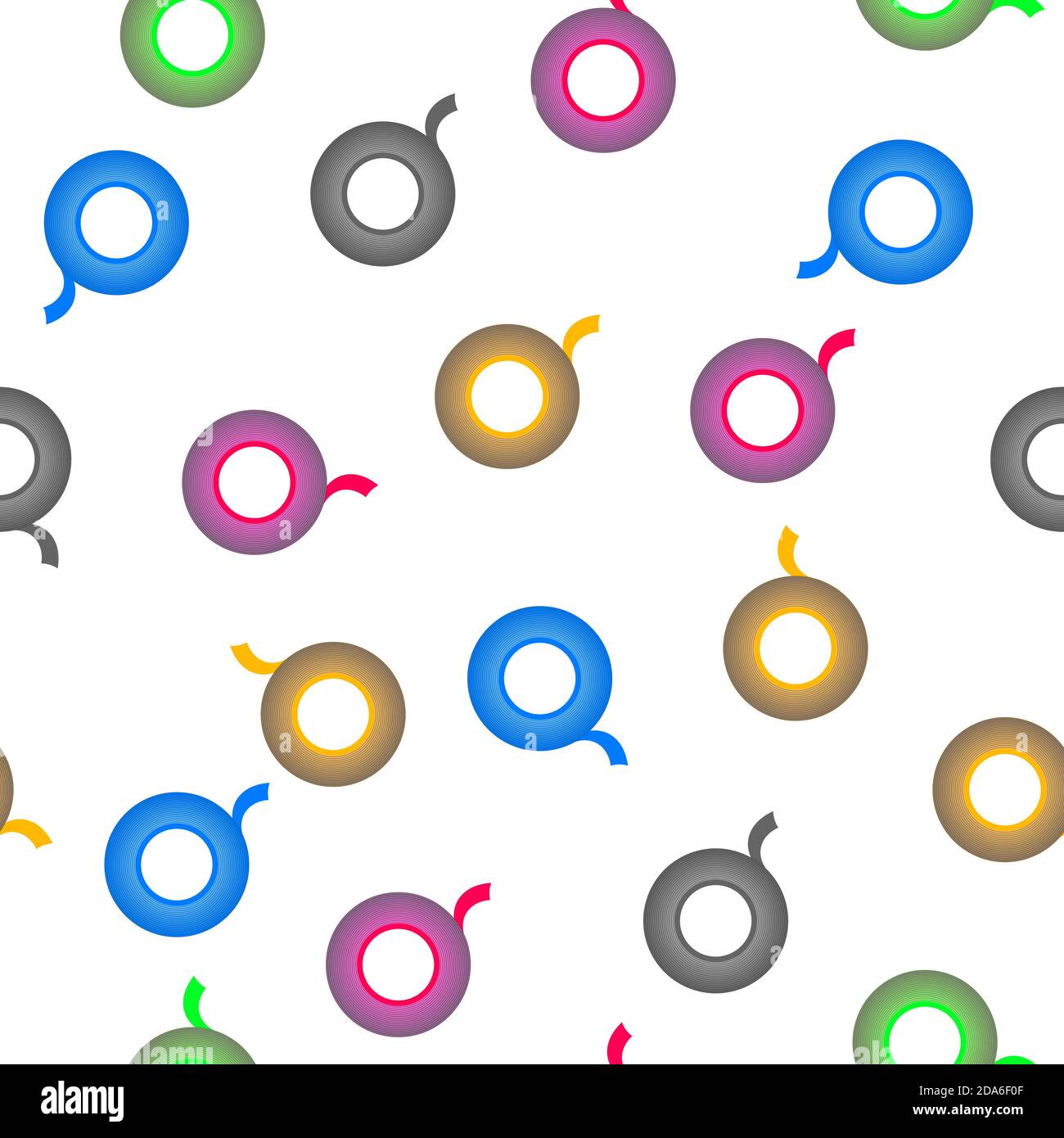 Colored Scotch Tape Seamless Pattern Isolated on White Background. Insulating Roll Stock Vector