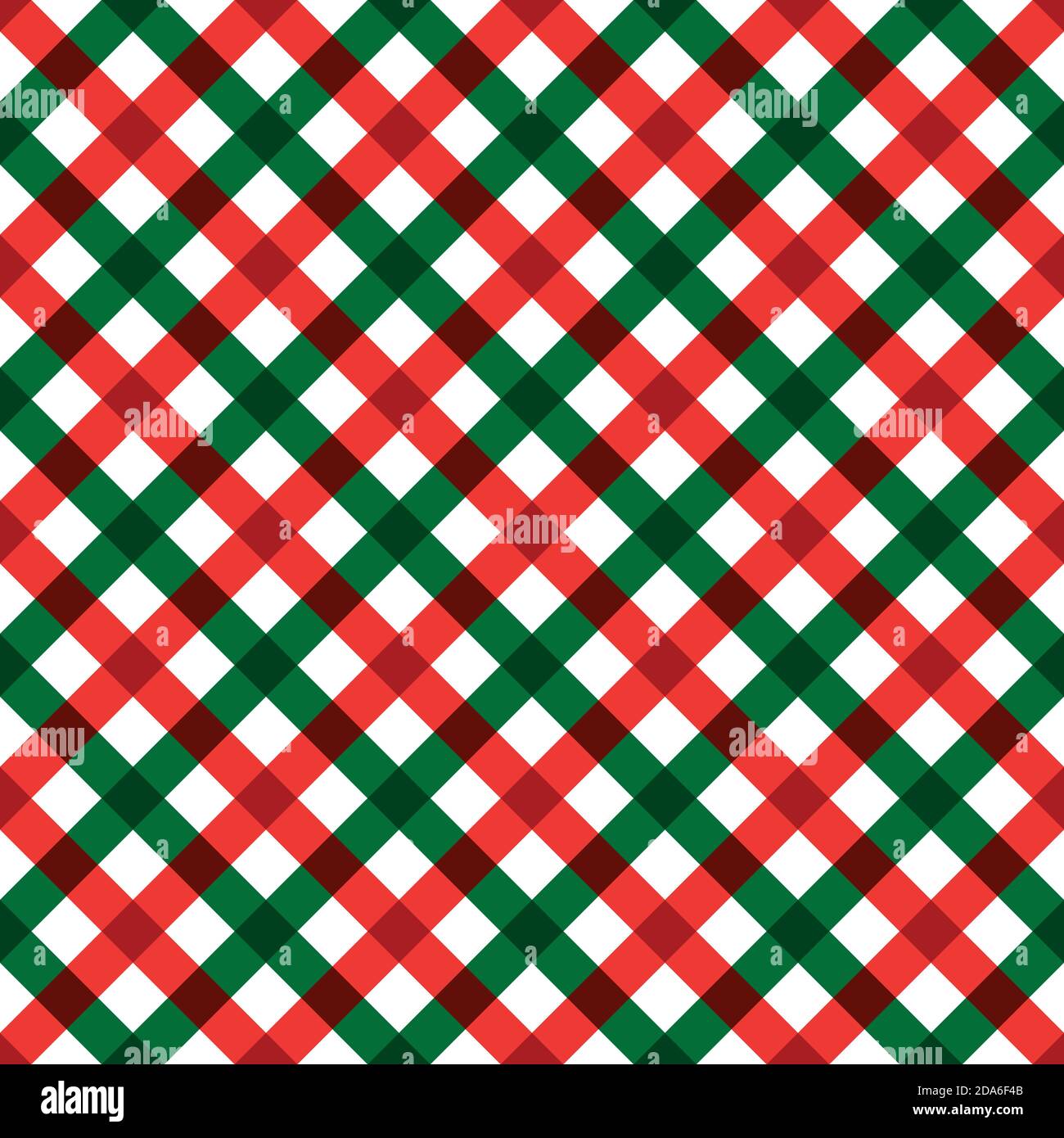 Christmas and new year tartan plaid. pattern in red and green cage. Vector illustration. pattern in Christmas colors, diagonal Stock Vector