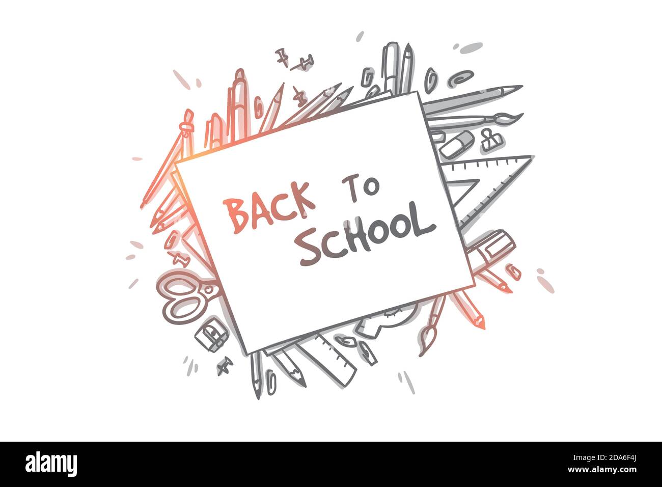 Back to school concept. Hand drawn isolated vector. Stock Vector