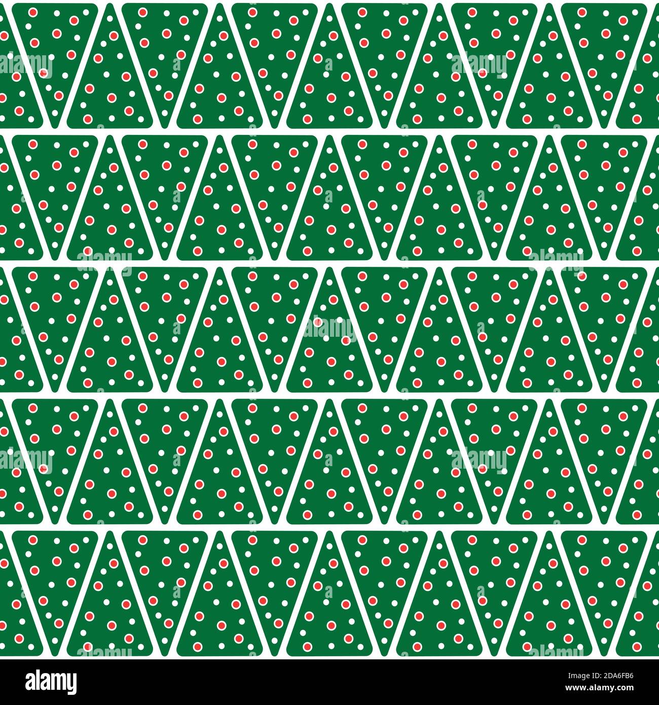 Vector Christmas pattern with green Christmas trees, geometric Stock Vector
