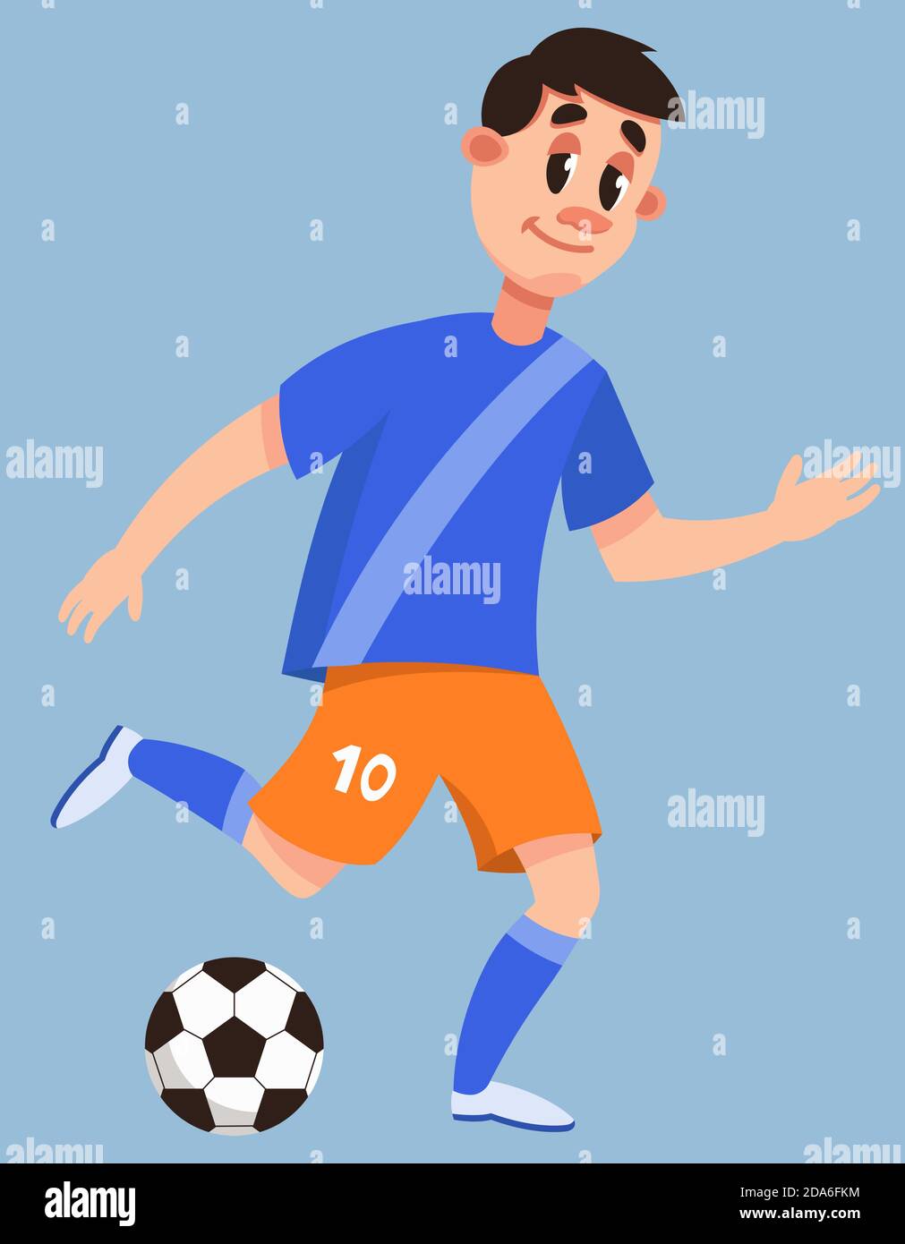 Soccer Player Kick Ball Male Character In Cartoon Style Stock Vector Image Art Alamy Soccer Player Kick Ball Male Character In Cartoon Style Stock Vector Image Art Alamy