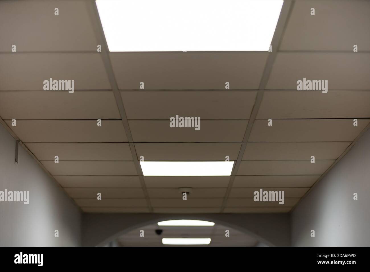 lamps in the hospital corridor Stock Photo Alamy