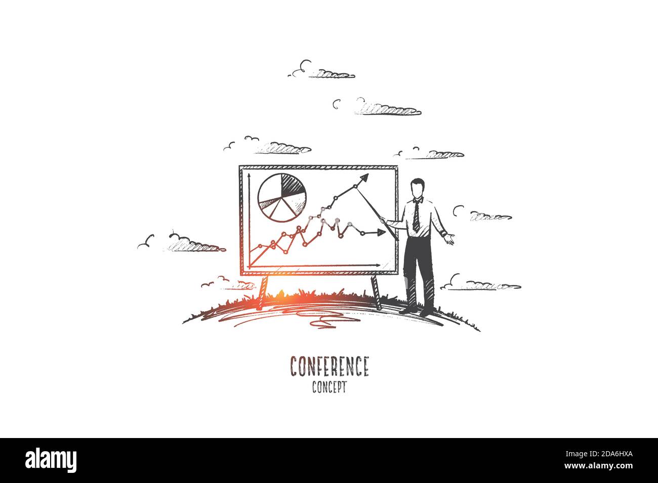 Conference concept. Hand drawn isolated vector Stock Vector Image & Art ...