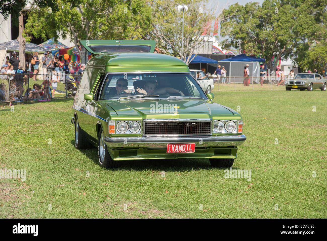 Darwin, NT, AustraliaJuly 27,2018 Vintage Holden Sandman with boot