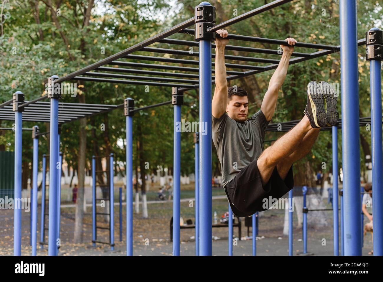 Pull up bars in a park stock photo. Image of stay, trail - 184906608