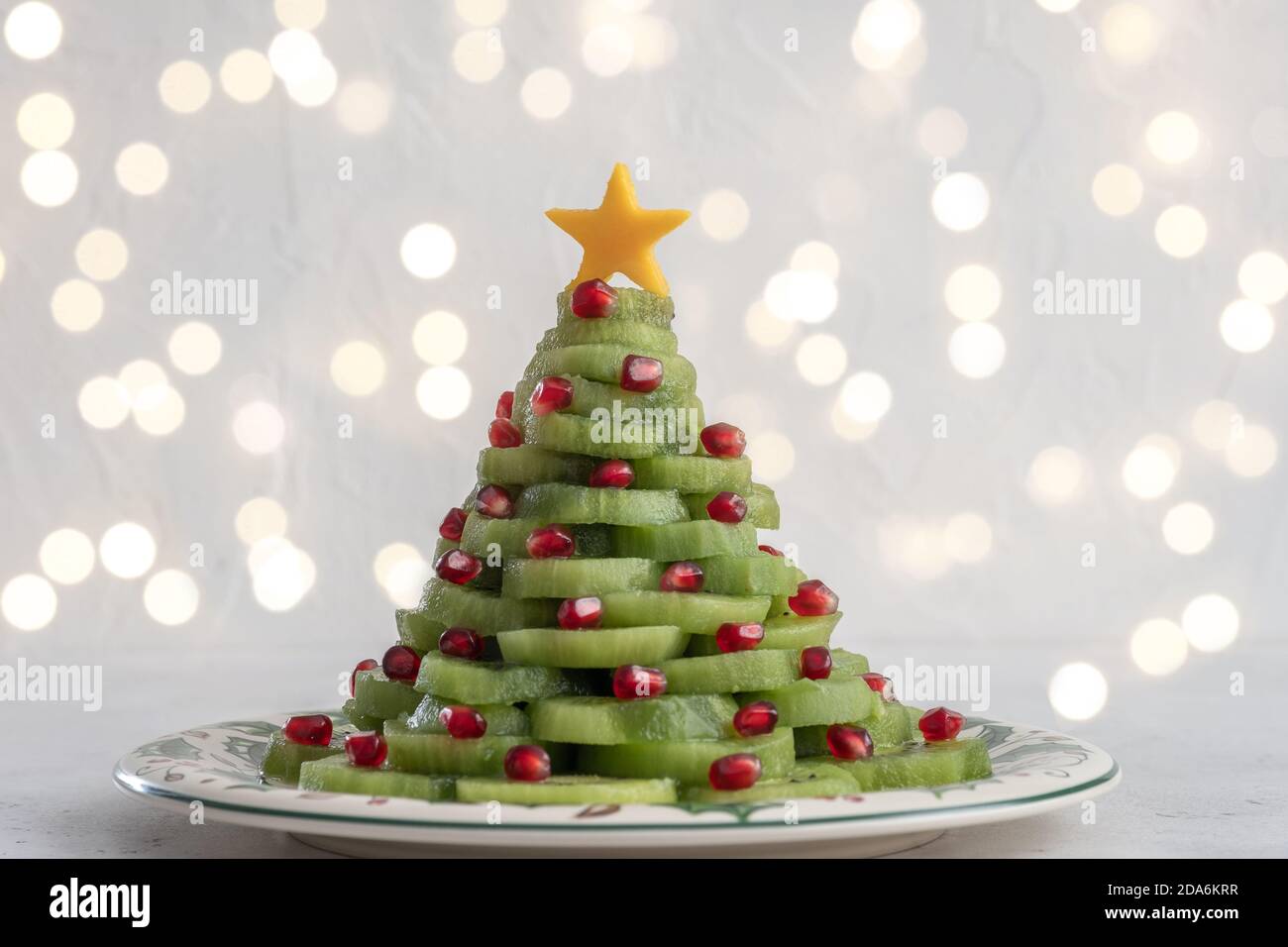 Christmas tree fruit salad Stock Photo