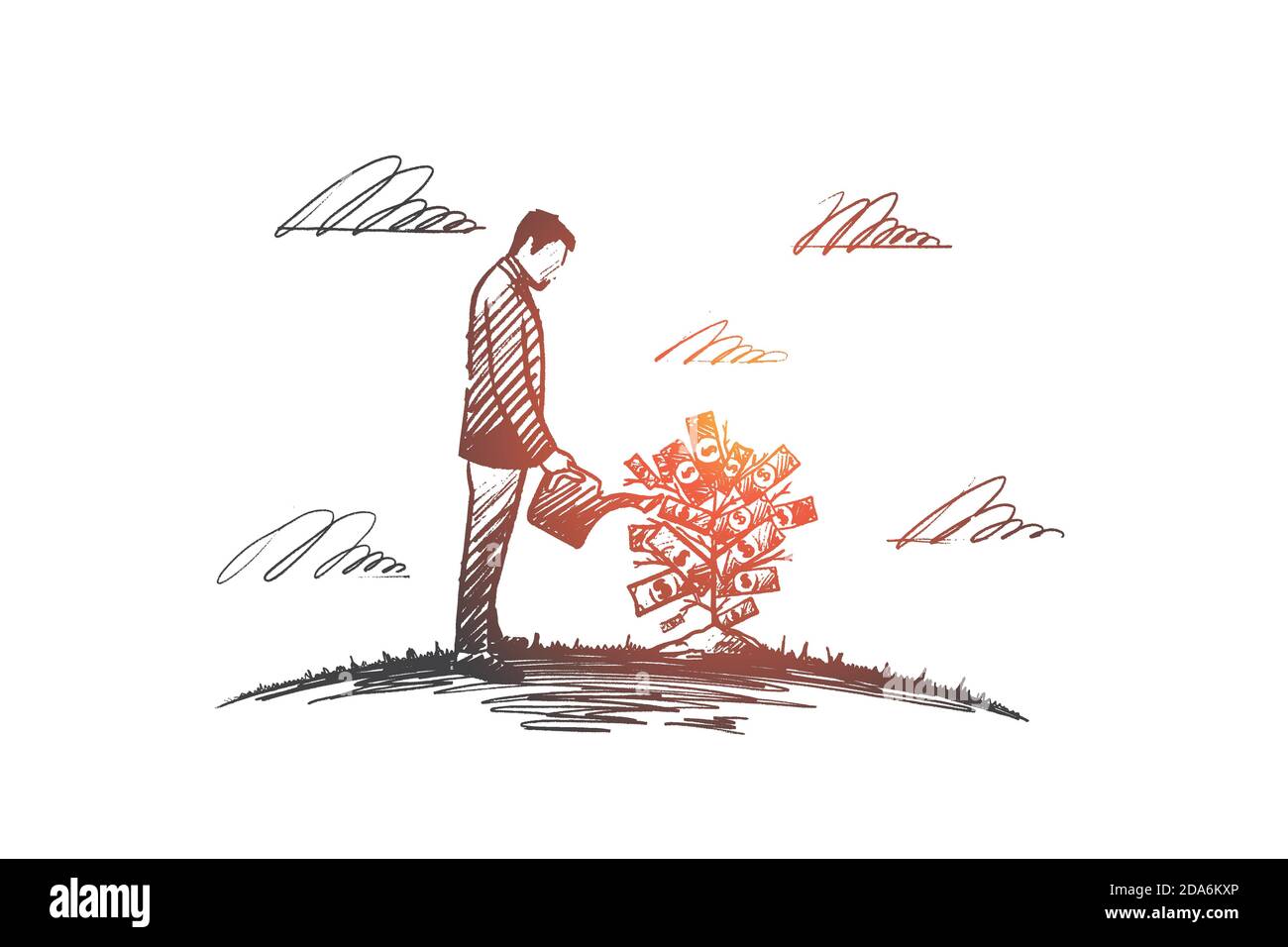Money tree concept. Hand drawn isolated vector Stock Vector Image & Art ...