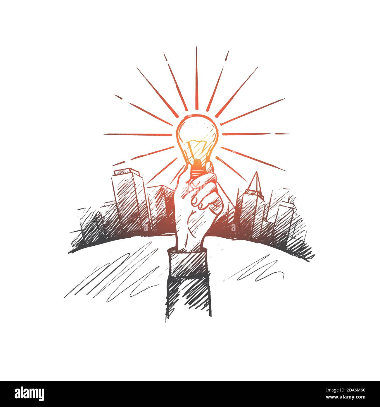 The best idea concept. Hand drawn isolated vector Stock Vector