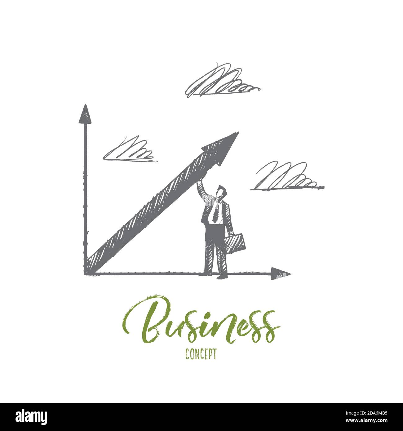 Business concept. Hand drawn isolated vector Stock Vector