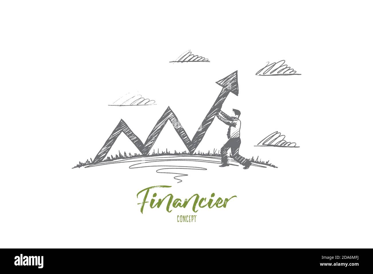 Financier concept. Hand drawn isolated vector Stock Vector