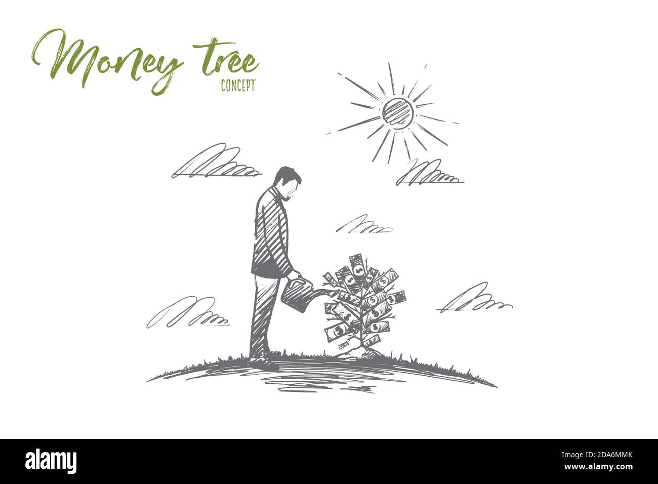 Money Tree Concept Hand Drawn Isolated Vector Stock Vector Image Art money-tree-concept-hand-drawn-isolated-vector-stock-vector-image-art