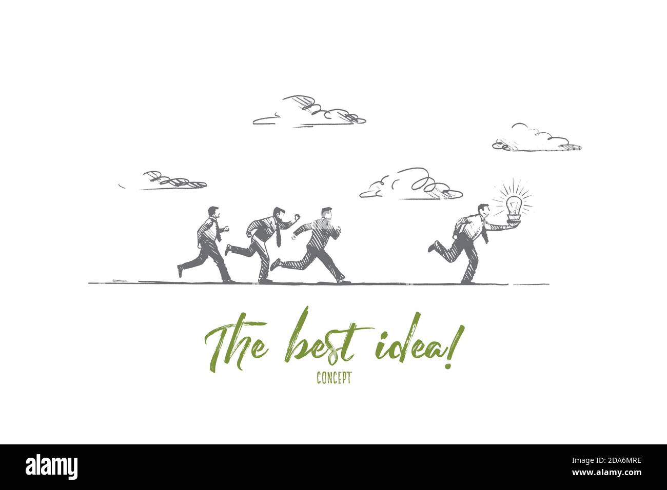 The best idea concept. Hand drawn isolated vector Stock Vector