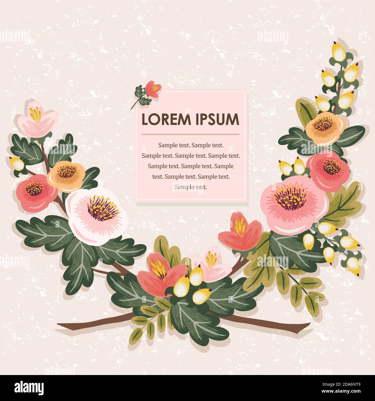 Vector illustration of a floral frame in spring. Design for Wedding ...