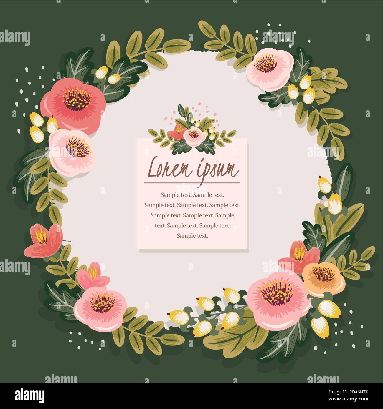 Vector illustration of a floral frame in spring. Design for Wedding ...