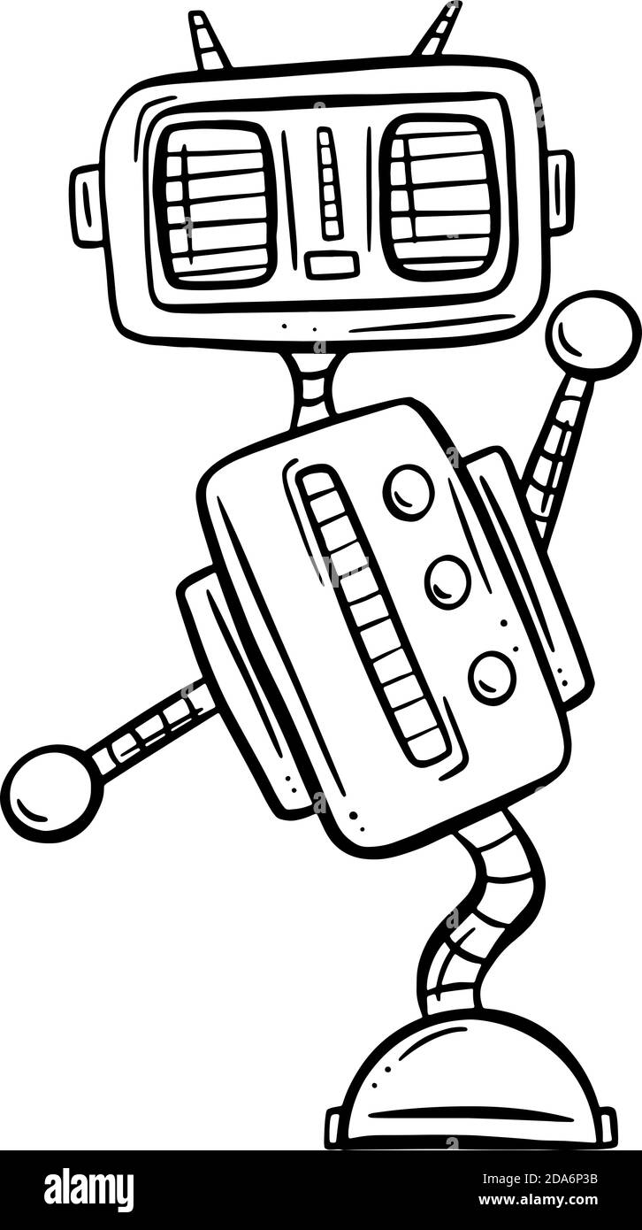 Cartoon Robot Vector Image Funny Character Stock Vector Image & Art Alamy
