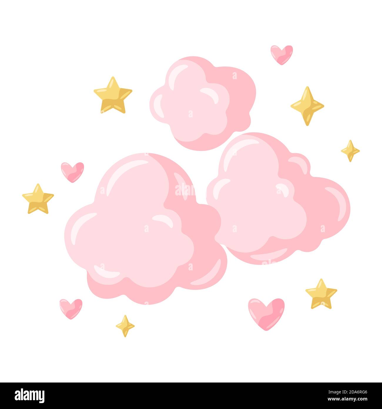 Illustration of pink clouds Stock Vector Image & Art - Alamy