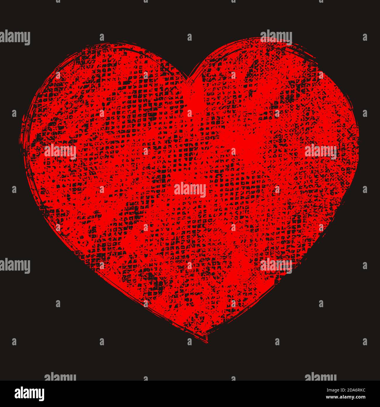 illustration vector red grunge rubber stamp with heart shape, love ...