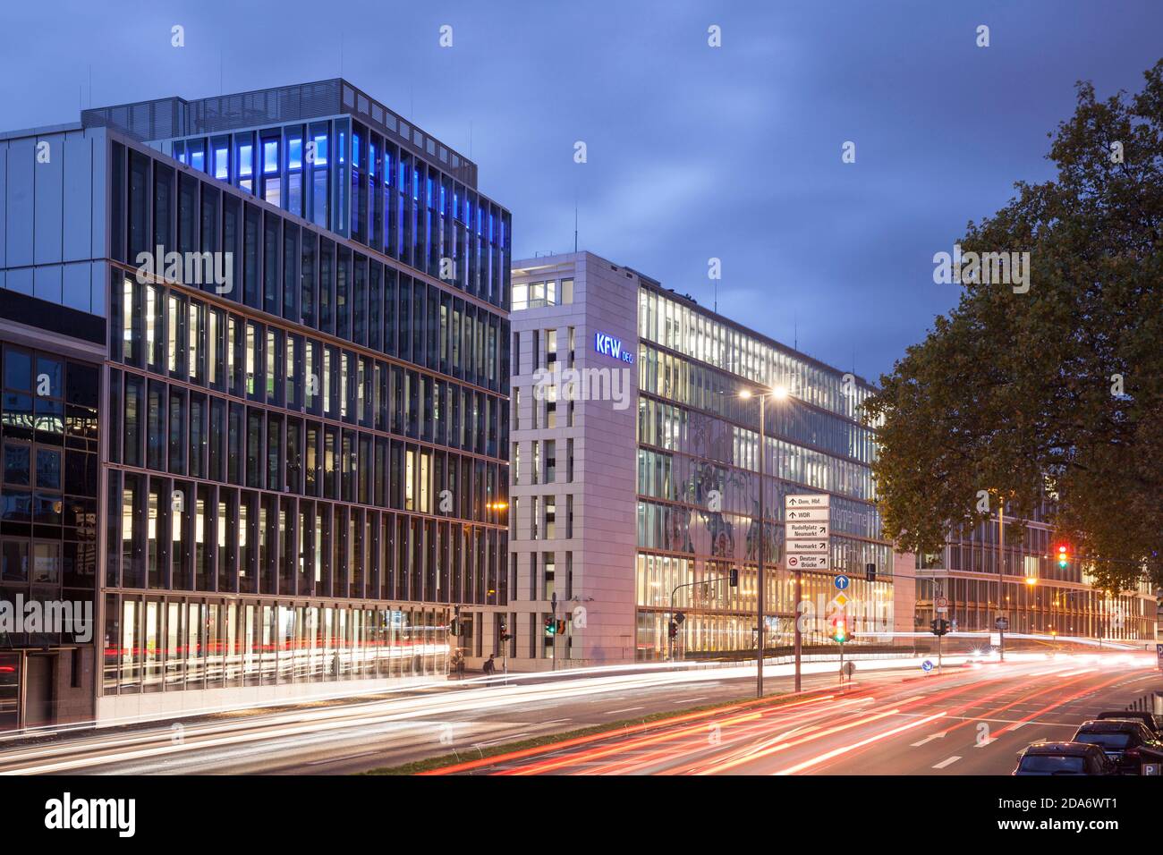 both buildings of the headquarters of the  KFW DEG - Deutsche Investitions- und Entwicklungsgesellschaft mbH  (German Investment and Development Corpo Stock Photo