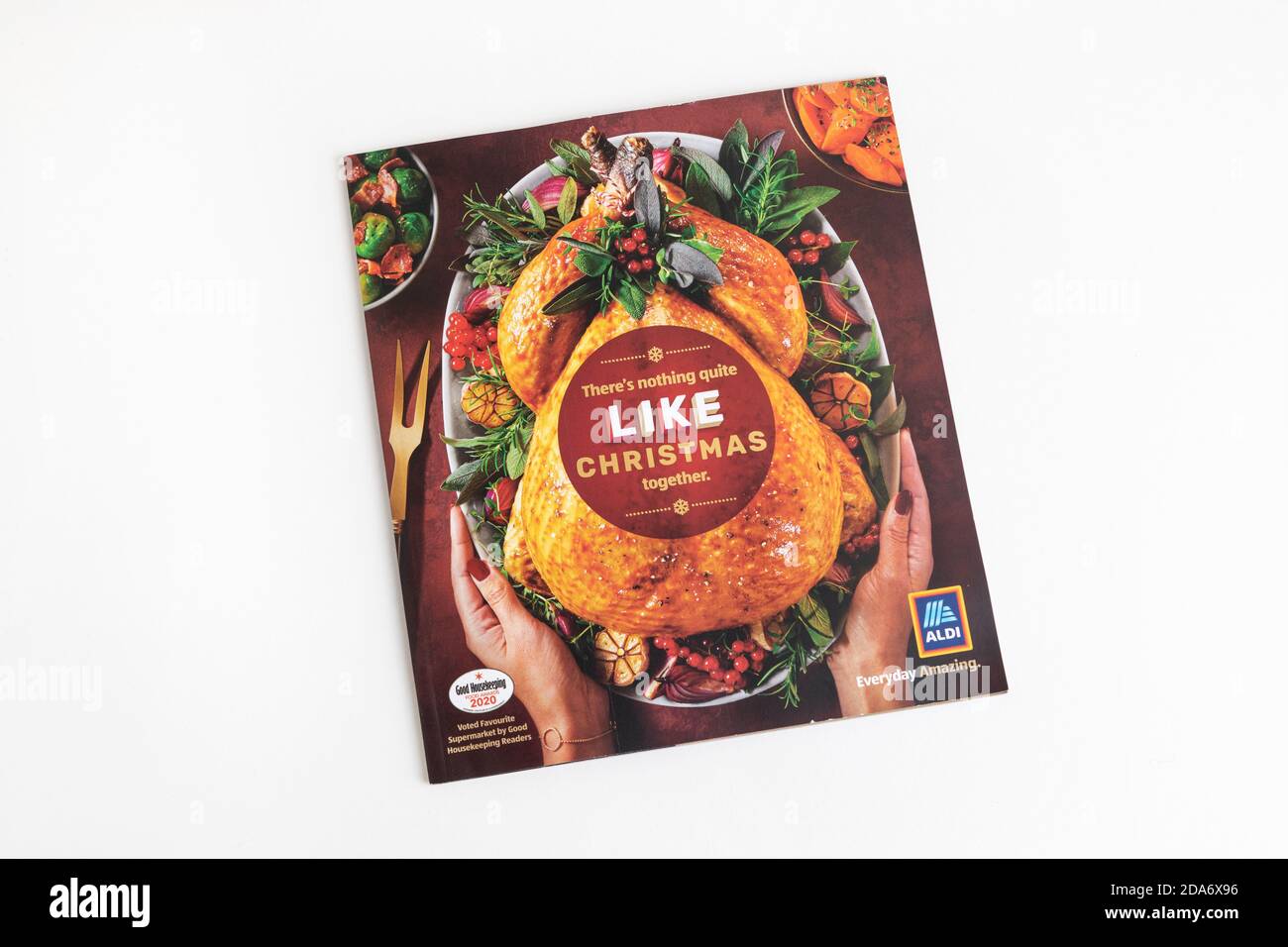 An Aldi Christmas offers catalogue. Stock Photo