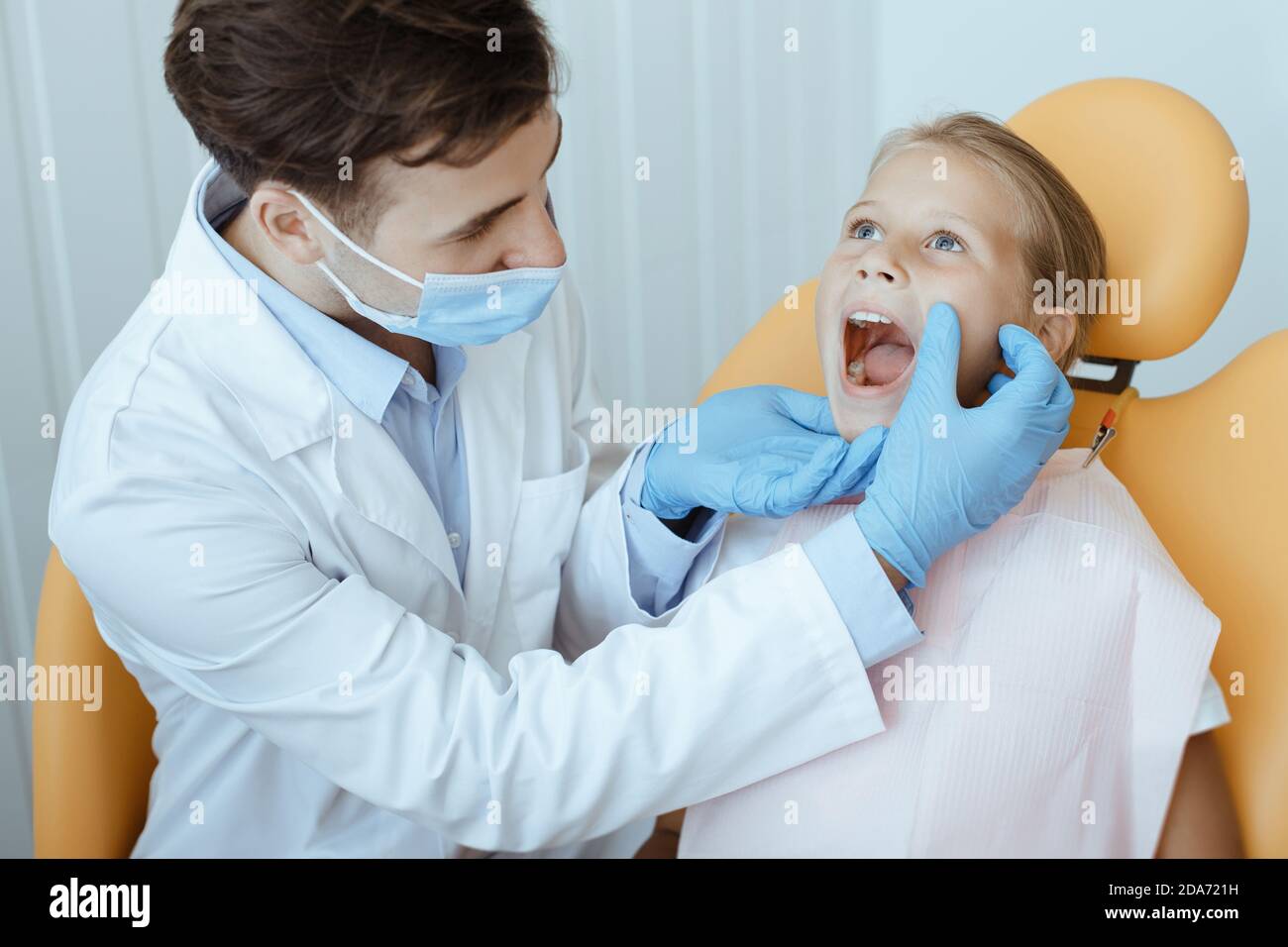 Caries or perfect teeth, tooth care and toothache Stock Photo