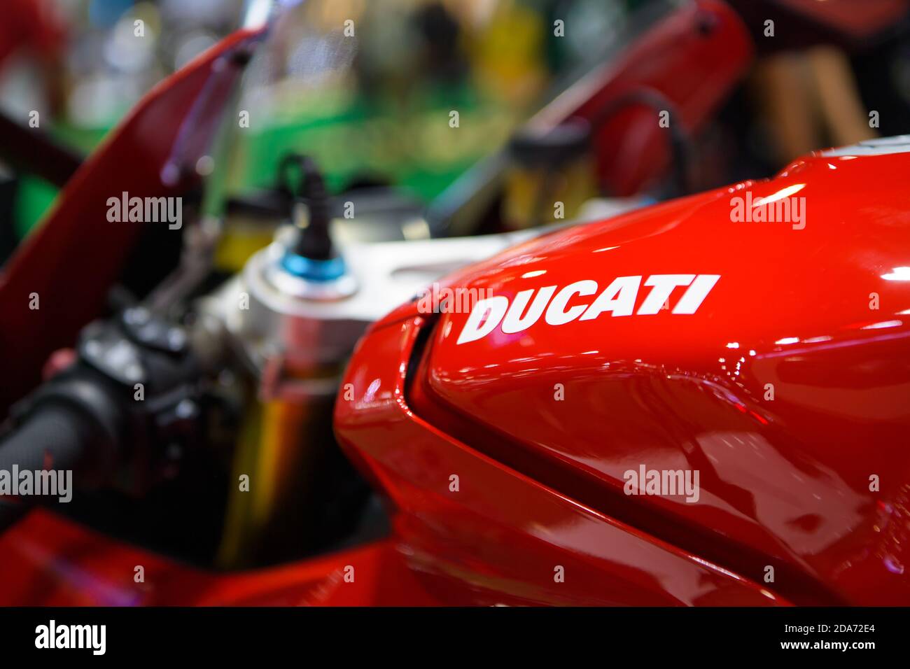 Ducati X Diavel Motorcycles on display at THE 41st BANGKOK INTERNATIONAL MOTOR SHOW 2020 on July 14, 2020 in Nonthaburi, Thailand. Stock Photo