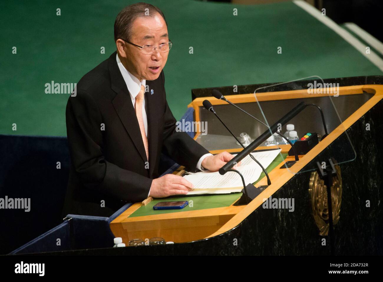 NEW YORK, USA - Sep 20, 2016: UN Secretary General Ban Ki-moon at the ...
