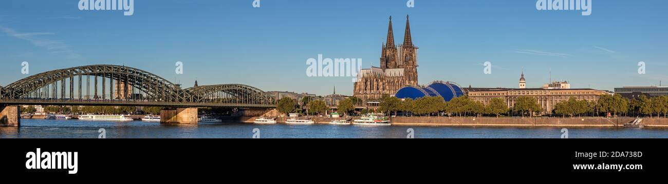geography / travel, Germany, North Rhine-Westphalia, Cologne, city view with Cologne cathedral and Hoh, Additional-Rights-Clearance-Info-Not-Available Stock Photo