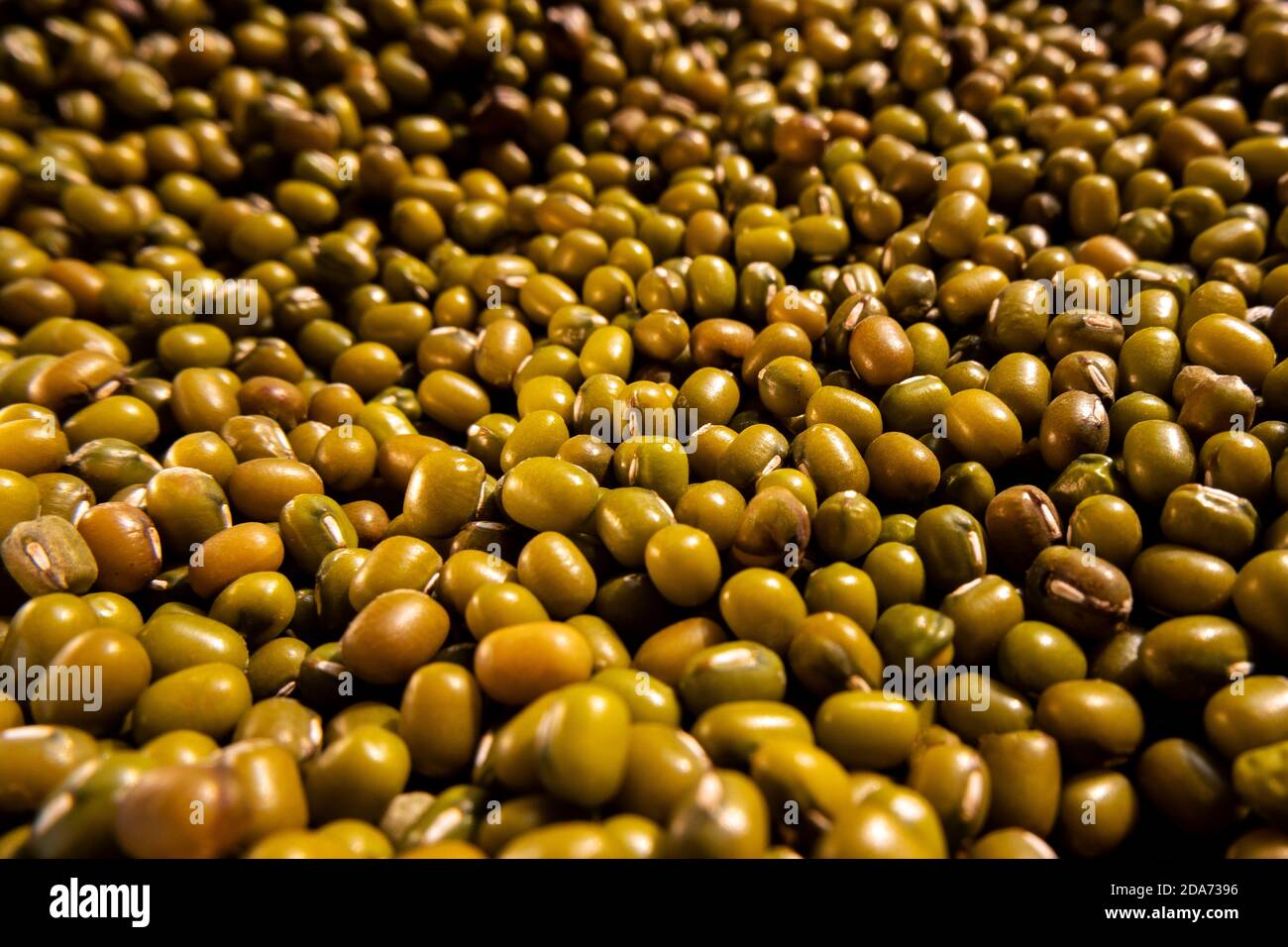 a close shot of green gram group isolated Stock Photo