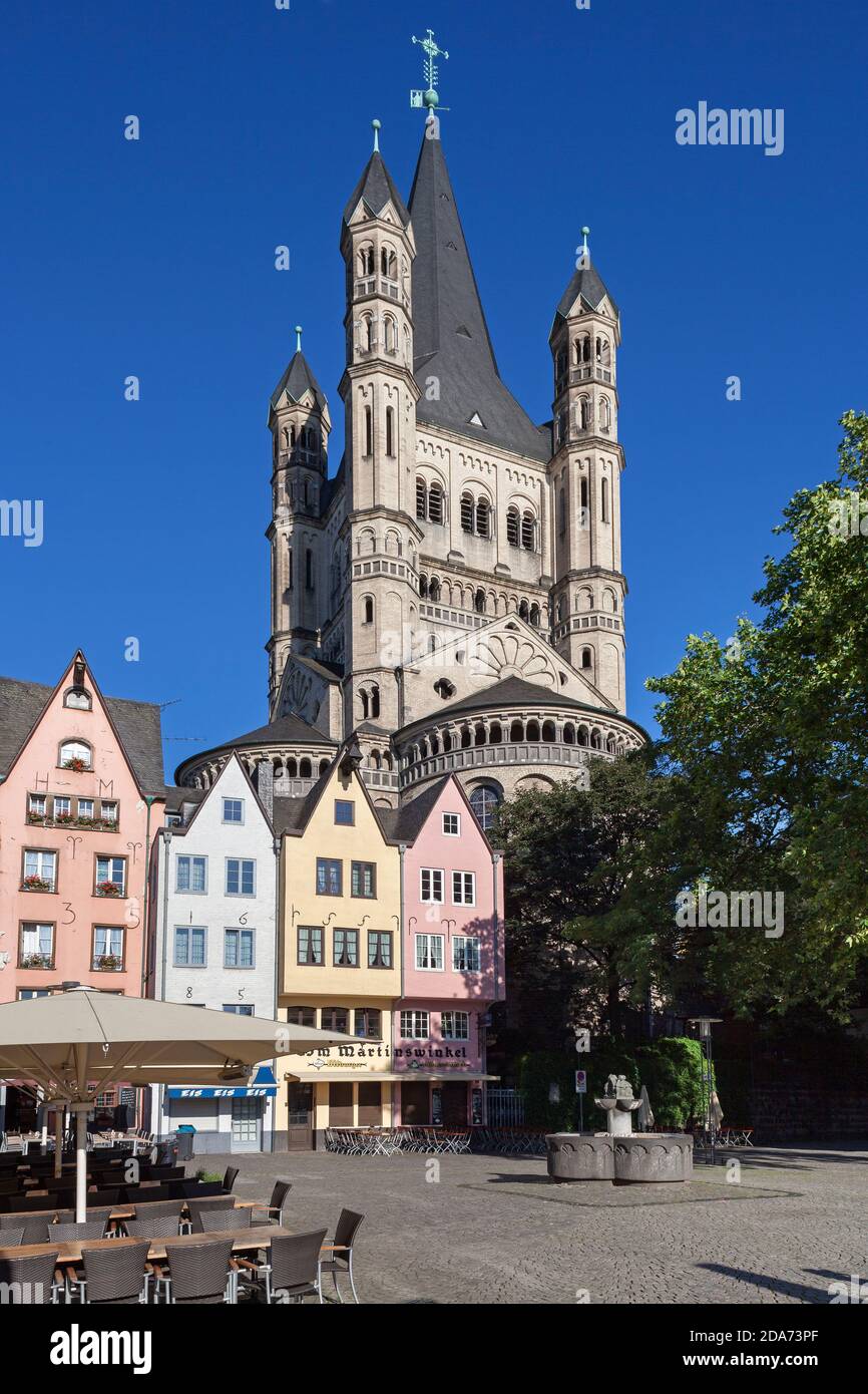 geography / travel, Germany, North Rhine-Westphalia, Cologne, capital St. Martin on the fish market, C, Additional-Rights-Clearance-Info-Not-Available Stock Photo