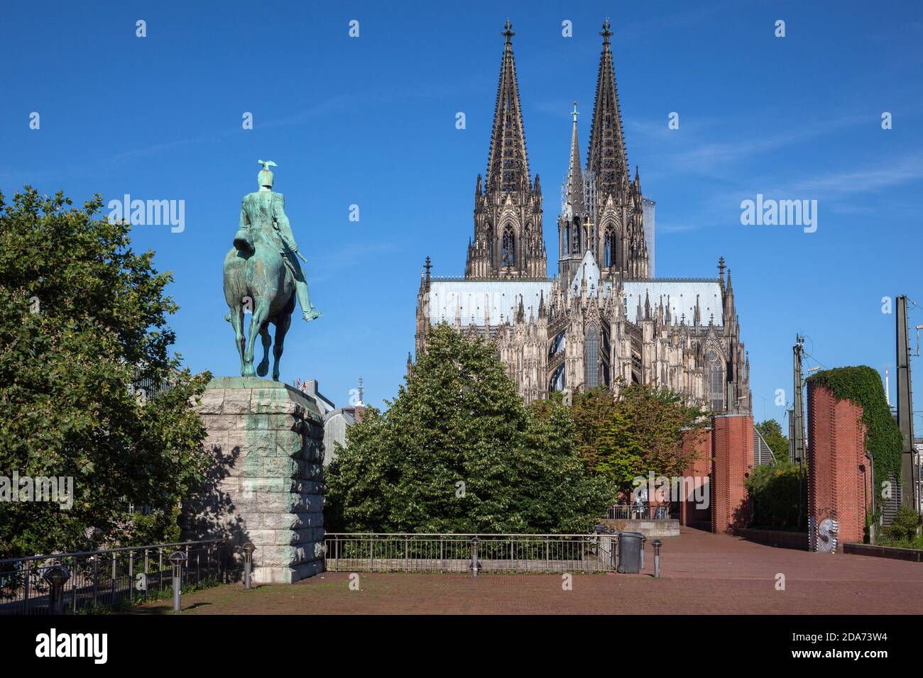 geography / travel, Germany, North Rhine-Westphalia, Cologne, equestrian statue emperor Wilhelm II in , Additional-Rights-Clearance-Info-Not-Available Stock Photo