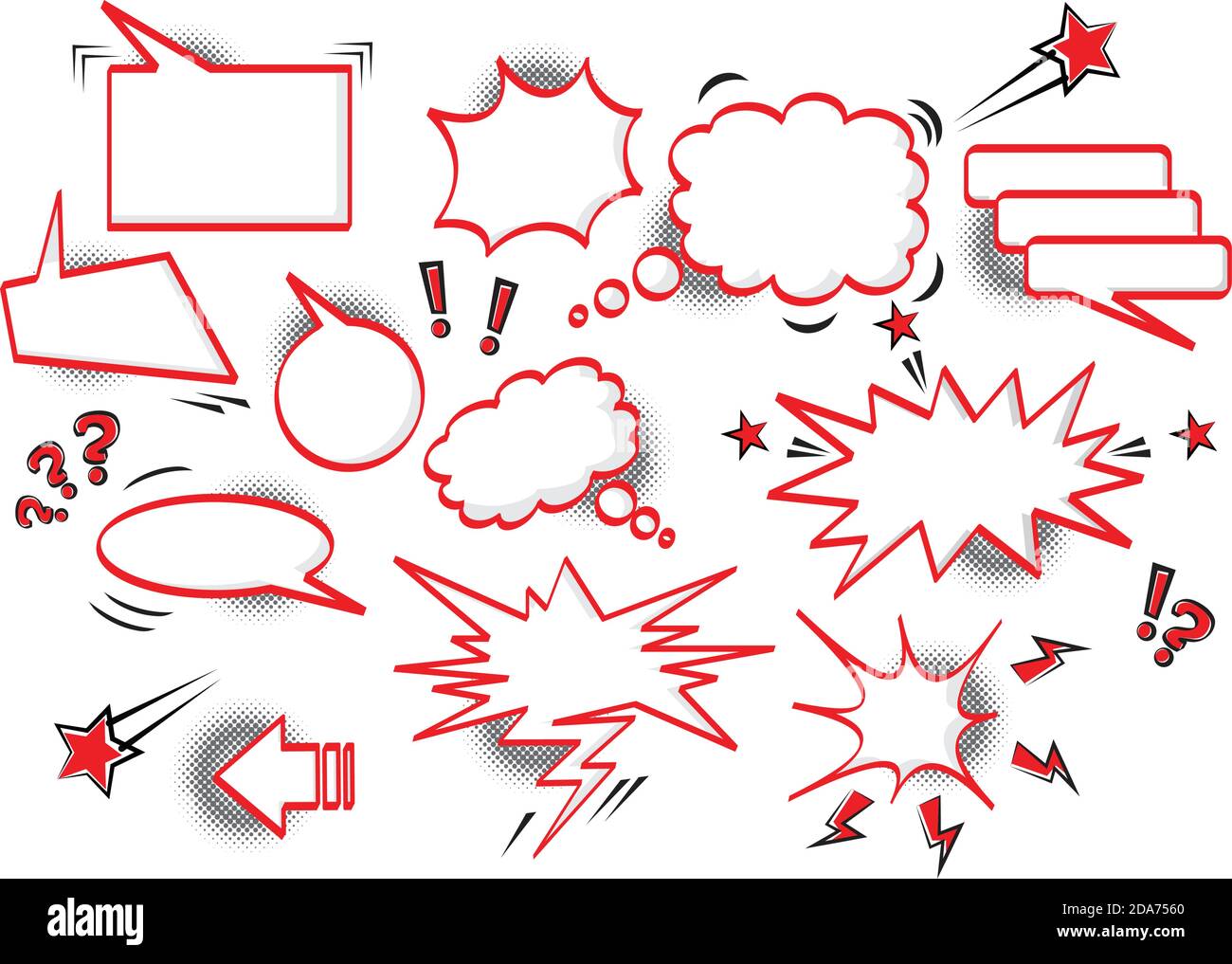 comic speech bubbles set Stock Vector