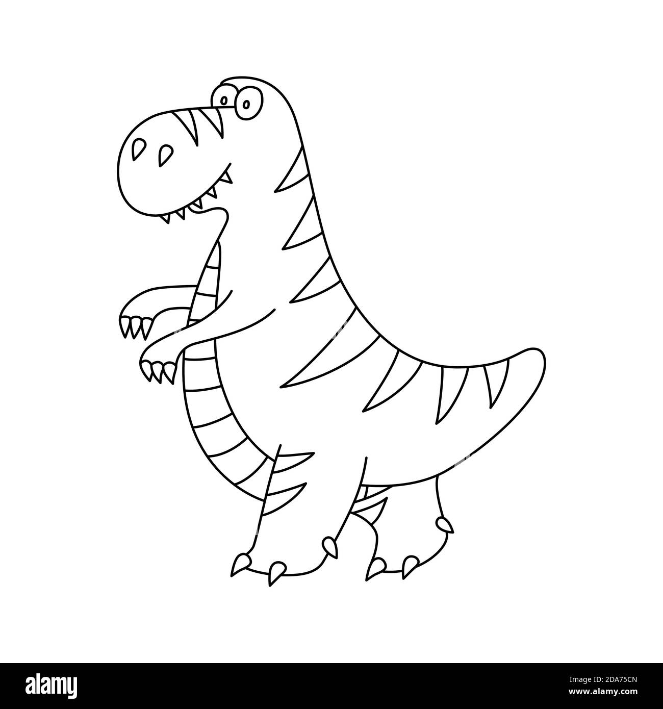 Editable vector hand drawing illustration of Tyranosaurus Rex or T