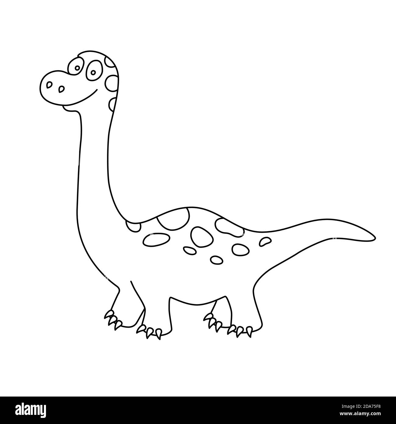 Cute dinosaur. Dino Brachiosaurus. Hand drawn vector illustration Stock  Vector Image & Art - Alamy