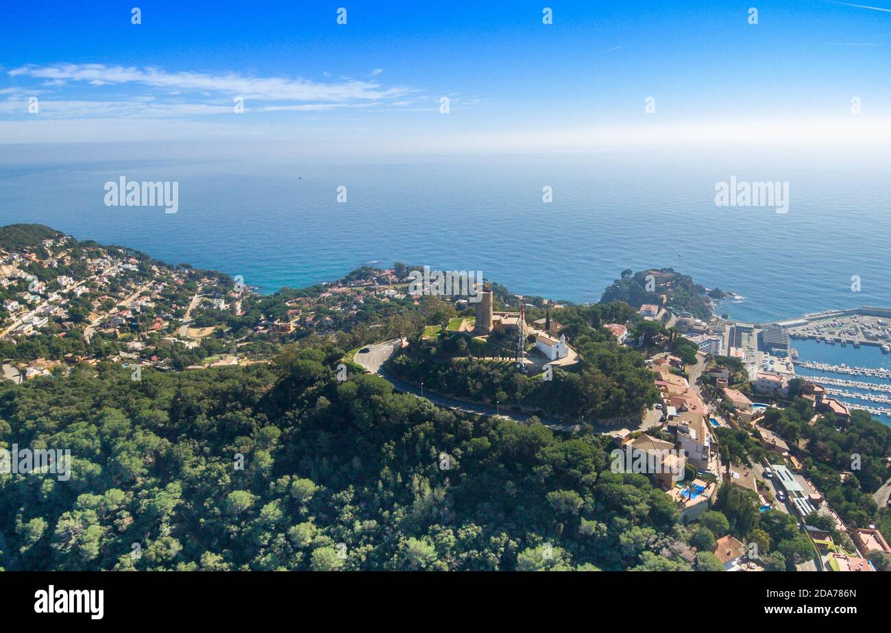 Aerial views of the castle of Blanes in Spain Stock Photo Alamy
