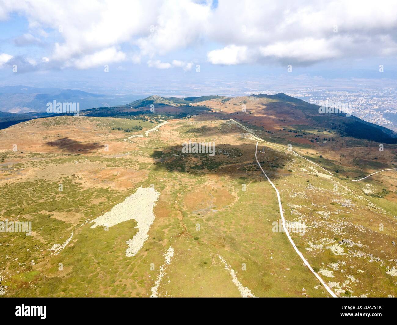 Aerial view of Landscape of Vitosha Mountain, Sofia City Region ...