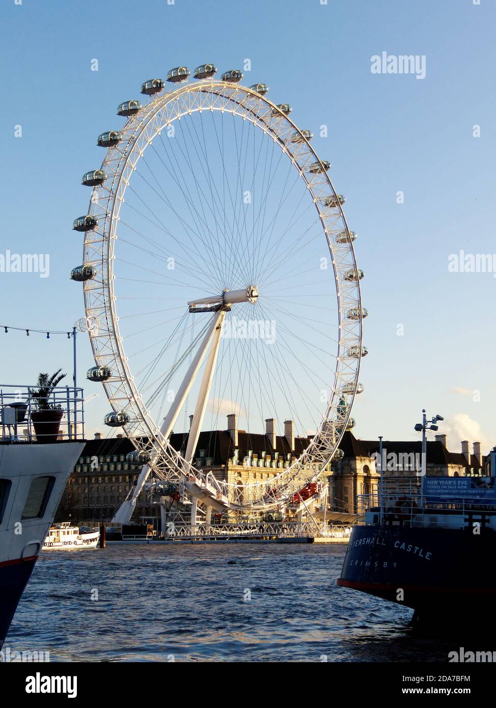 The London Eye next to the river Thames in London, UK Stock Photo