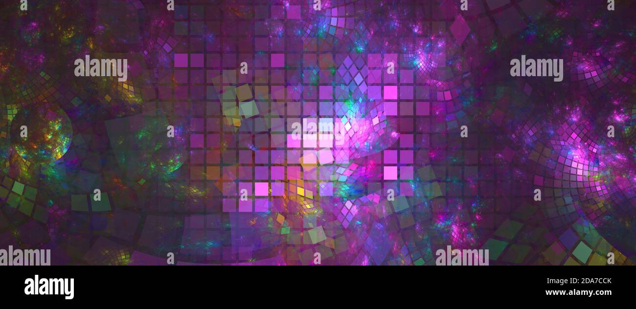 Fractal abstract background horizontal multi colored image Stock Photo