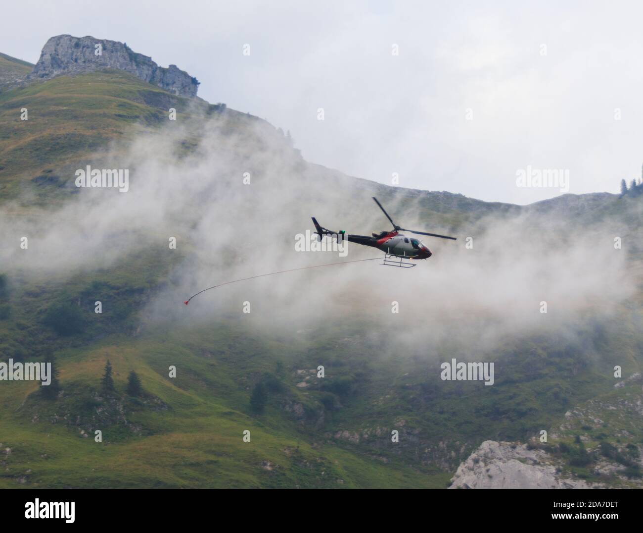 Helicopter during flight Stock Photo