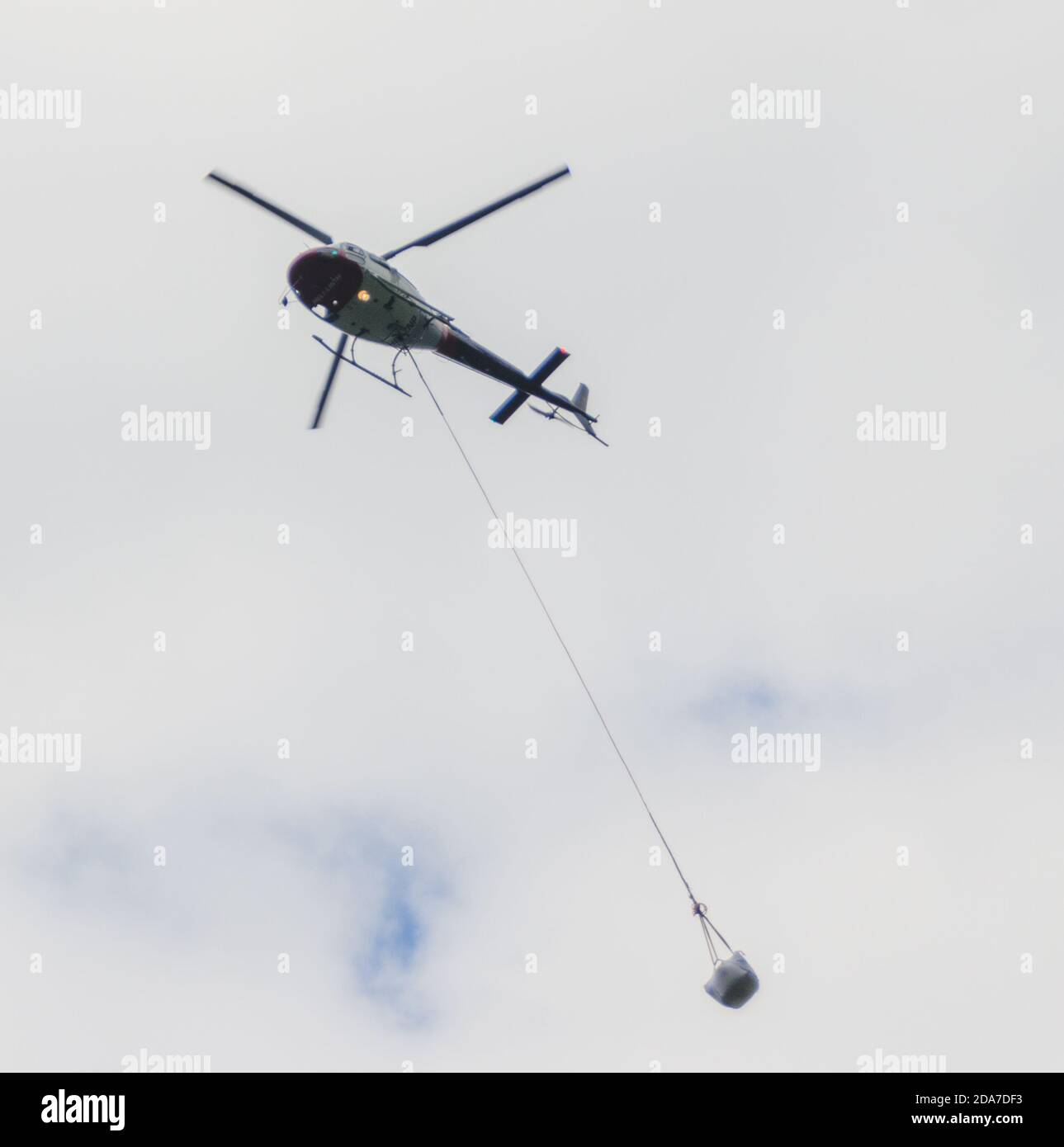 Helicopter during flight Stock Photo