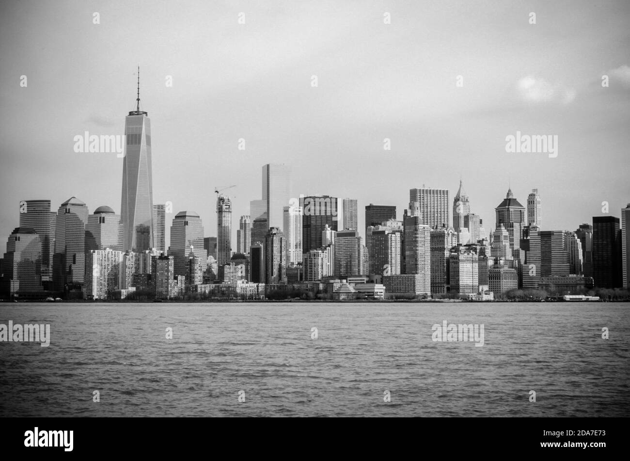 Manhattan Cityscape in Black and White. Futuristic Buildings, Skyscrapers and Towers. The Largest Metropolitan Area in the World. New York City, USA Stock Photo