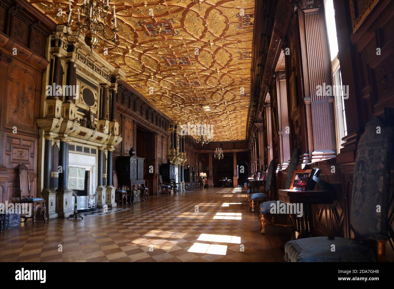 27 August 2017 Hatfield, UK Hatfield House England interior Stock