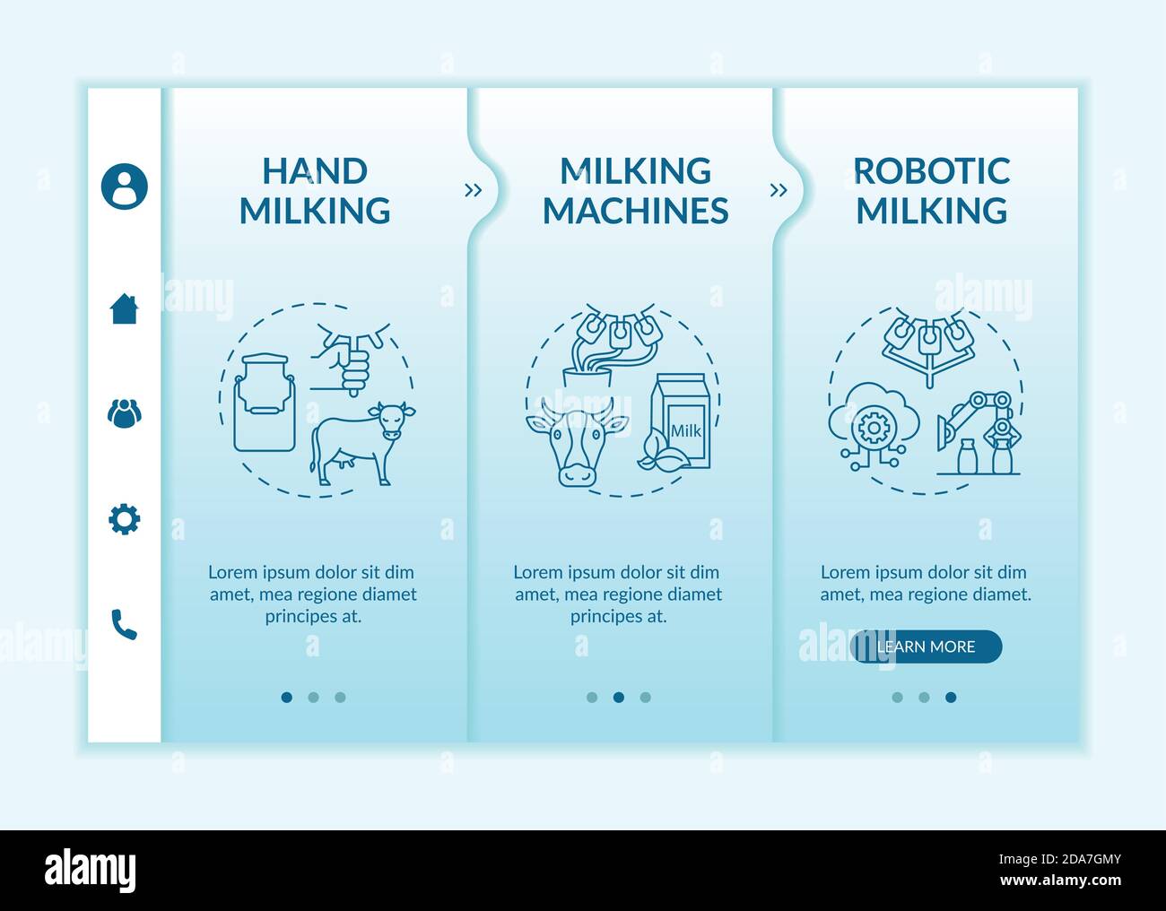 Industrial milking onboarding vector template Stock Vector
