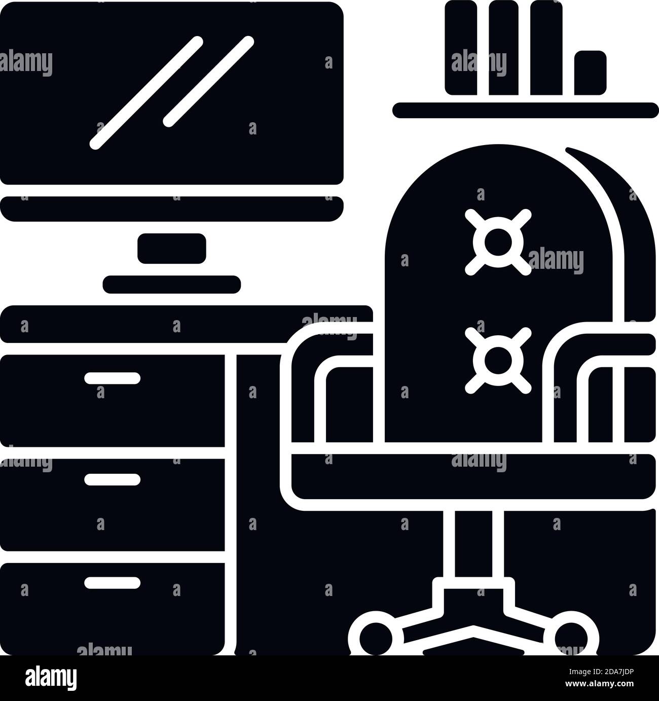 Office furniture black glyph icon Stock Vector Image & Art - Alamy