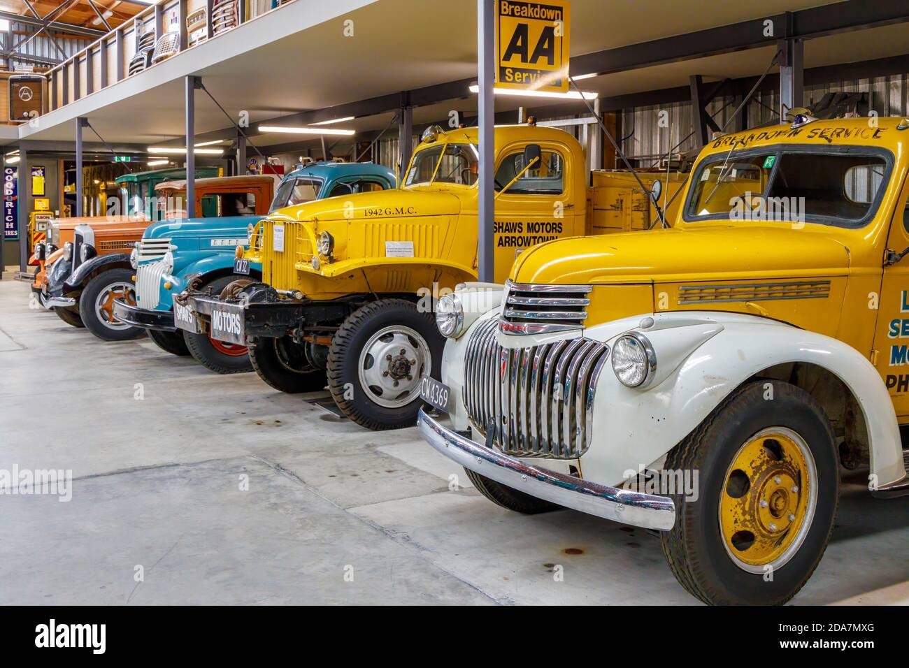 Recovery and breakdown vehicles on display at the Bill Richardson Transport World museum, Invercargill, New Zealand. Stock Photo